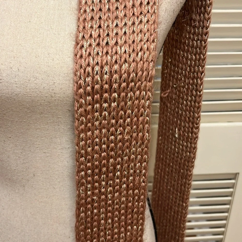 Rose Gold Scarf with Fringe, GUC